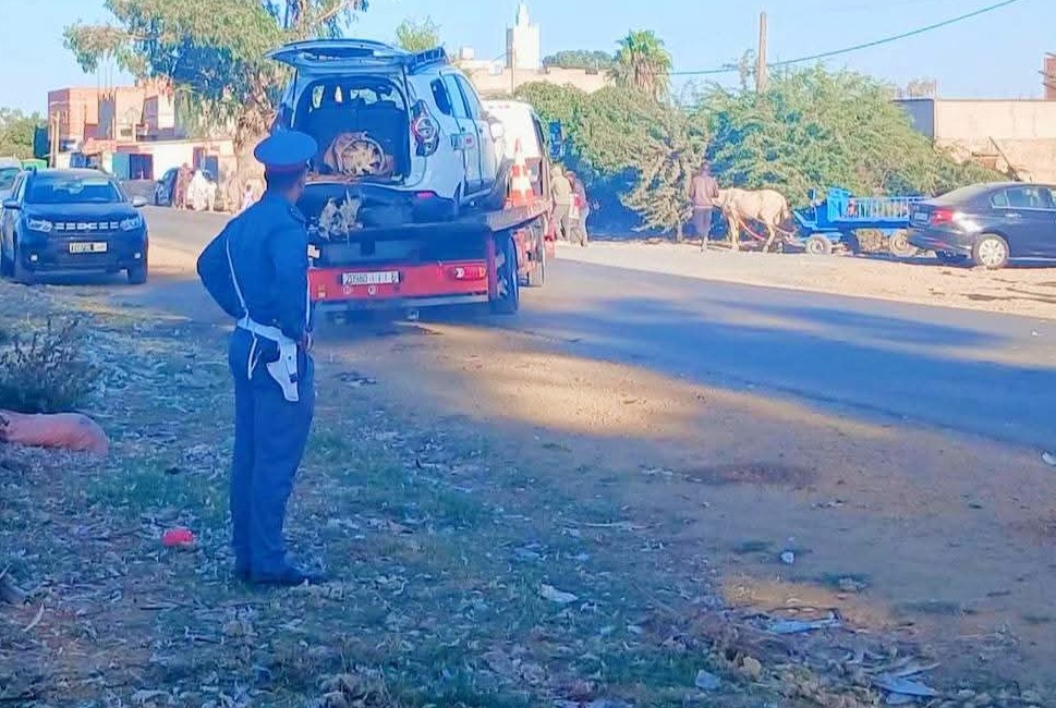 مصرع شخصين وإصابة أربعة في حادث سقوط سيارة أجرة ضواحي سيدي قاسم