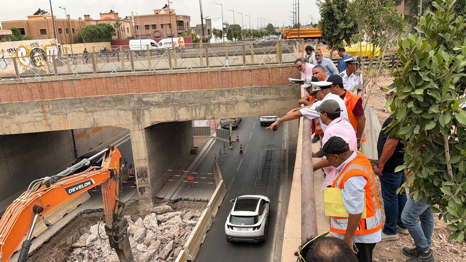 معاينة ميدانية لقنطرة الحي العسكري بمراكش استعداداً لأشغال التوسعة