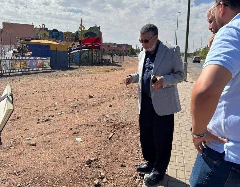 لحباب رئيس جماعة تسلطانت يشرف على إحداث مدار طرقي جديد بمخرج دوار الهناء